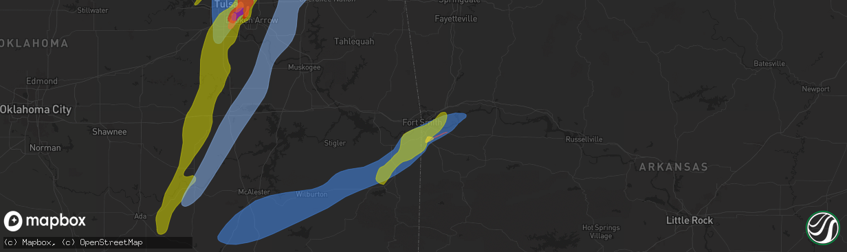 Hail map in Fort Smith, AR on May 19, 2025