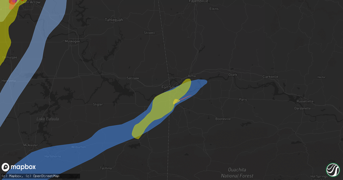 Hail map in Fort Smith, AR on May 19, 2025