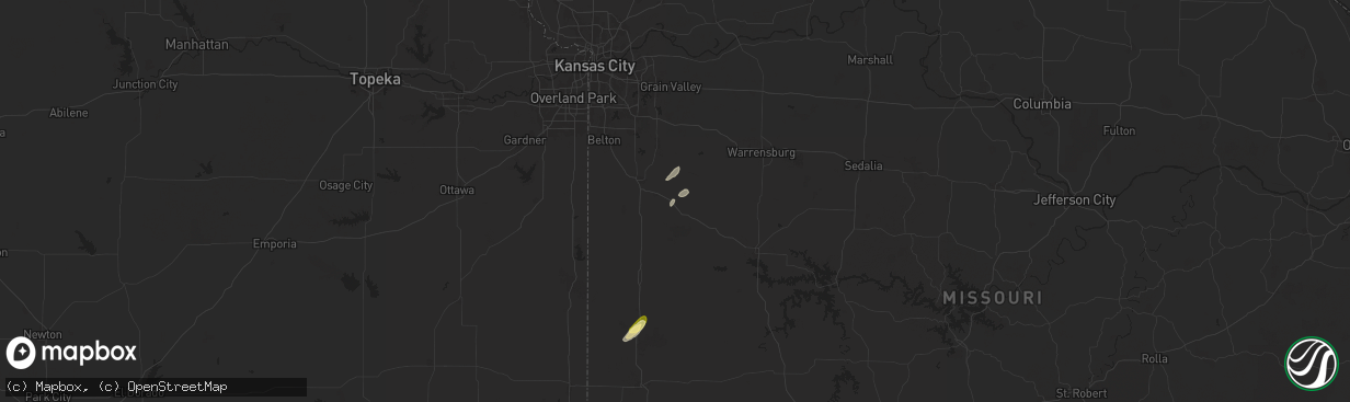 Hail map in Garden City, MO on May 19, 2025