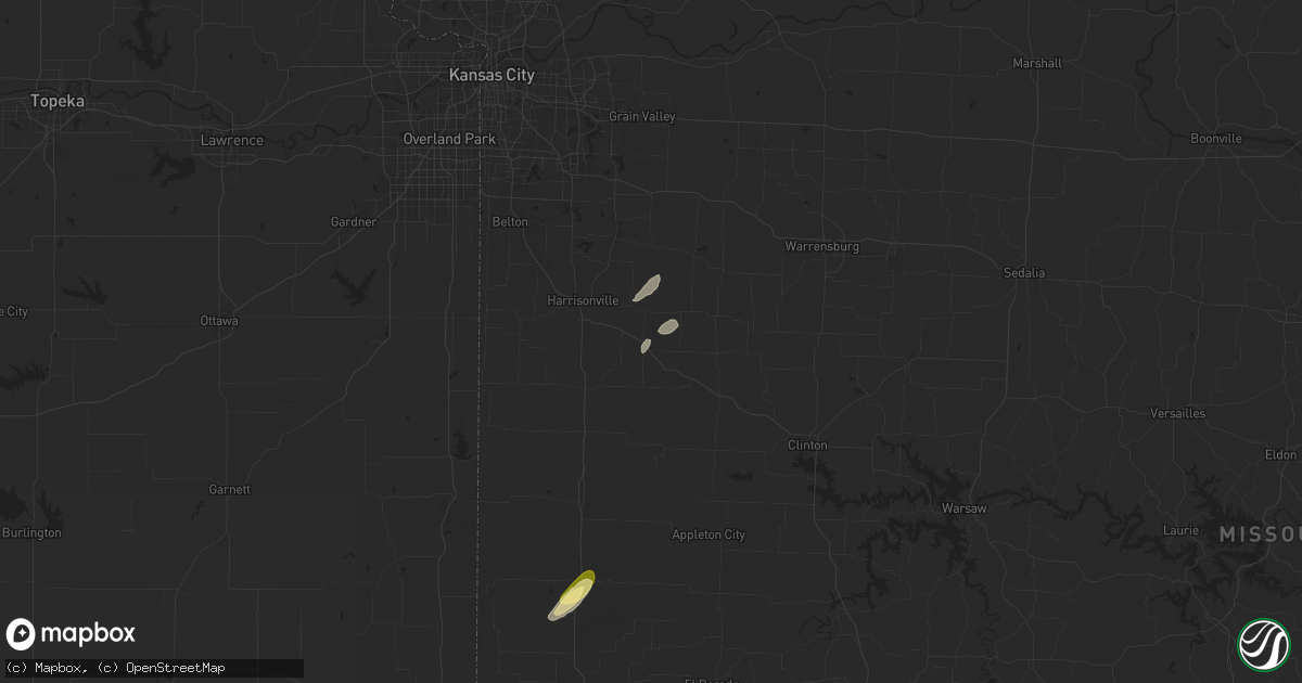 Hail map in Garden City, MO on May 19, 2025