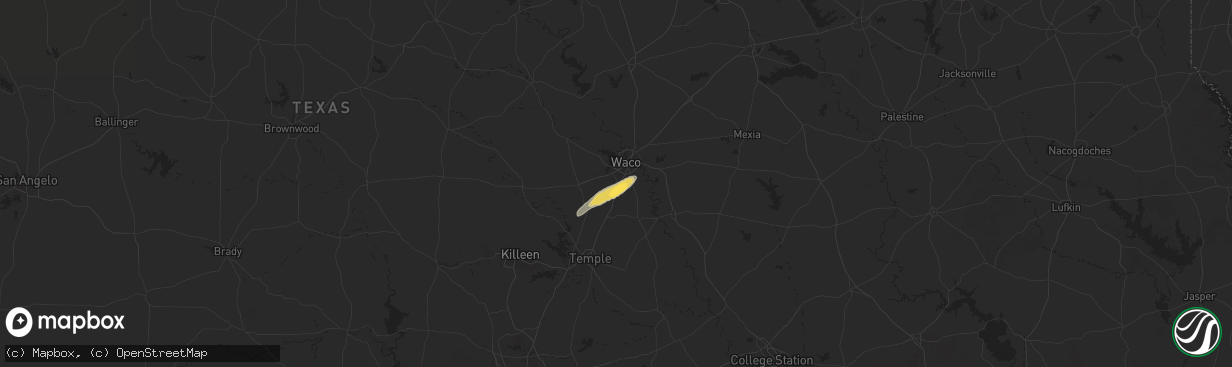 Hail map in Hewitt, TX on May 19, 2025