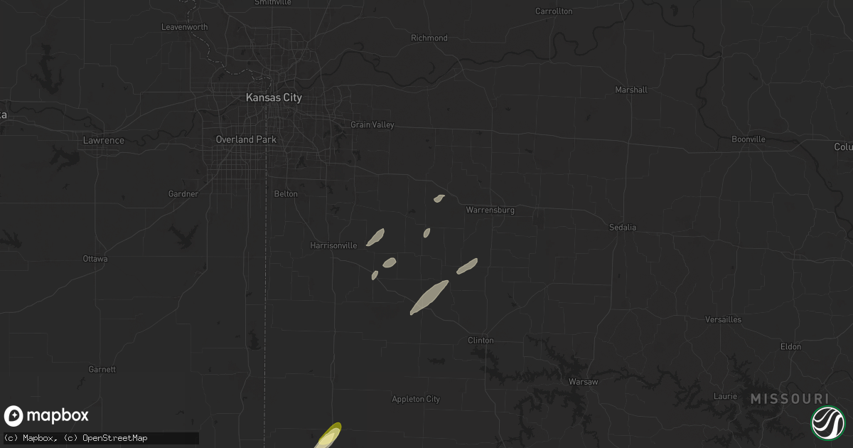 Hail map in Holden, MO on May 19, 2025