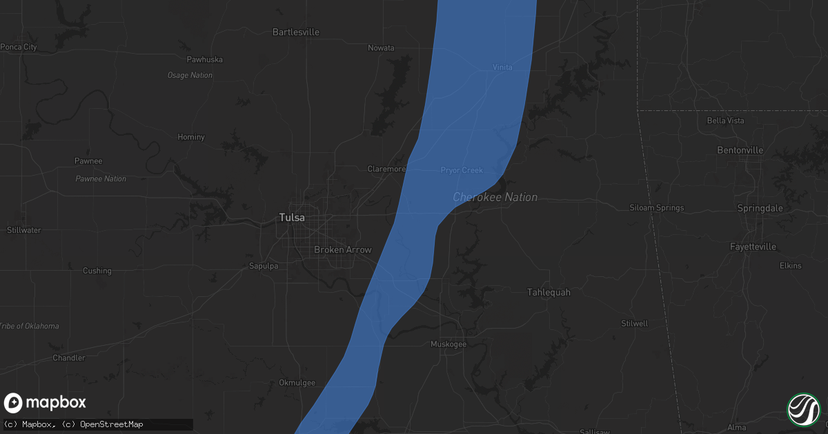 Hail map in Inola, OK on May 19, 2025