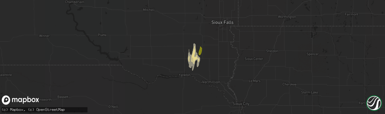Hail map in Irene, SD on May 19, 2025