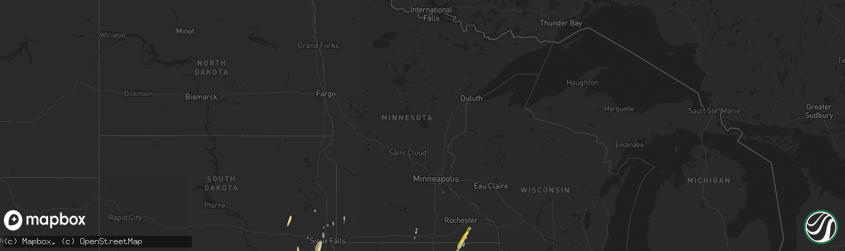 Hail map in Minnesota on May 19, 2025