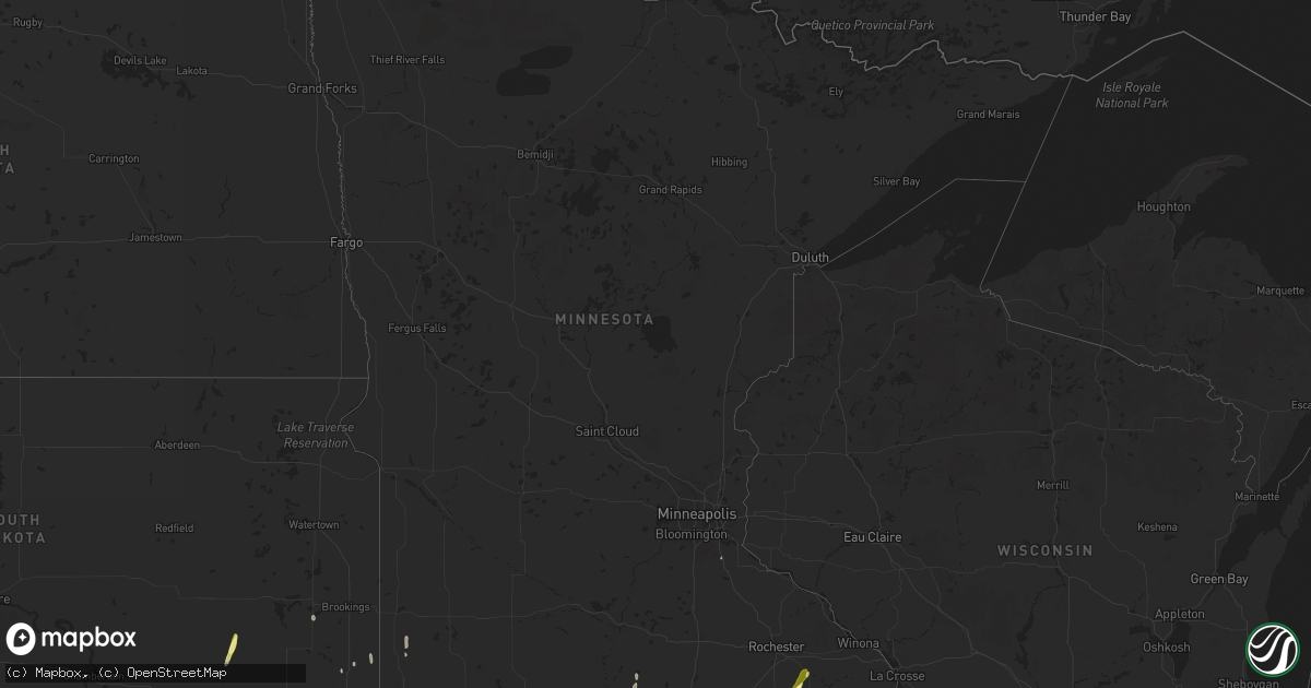 Hail map in Minnesota on May 19, 2025