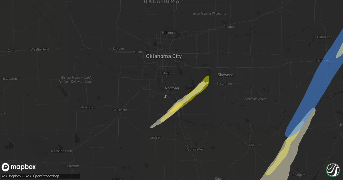 Hail map in Norman, OK on May 19, 2025