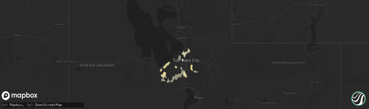 Hail map in North Salt Lake, UT on May 19, 2025