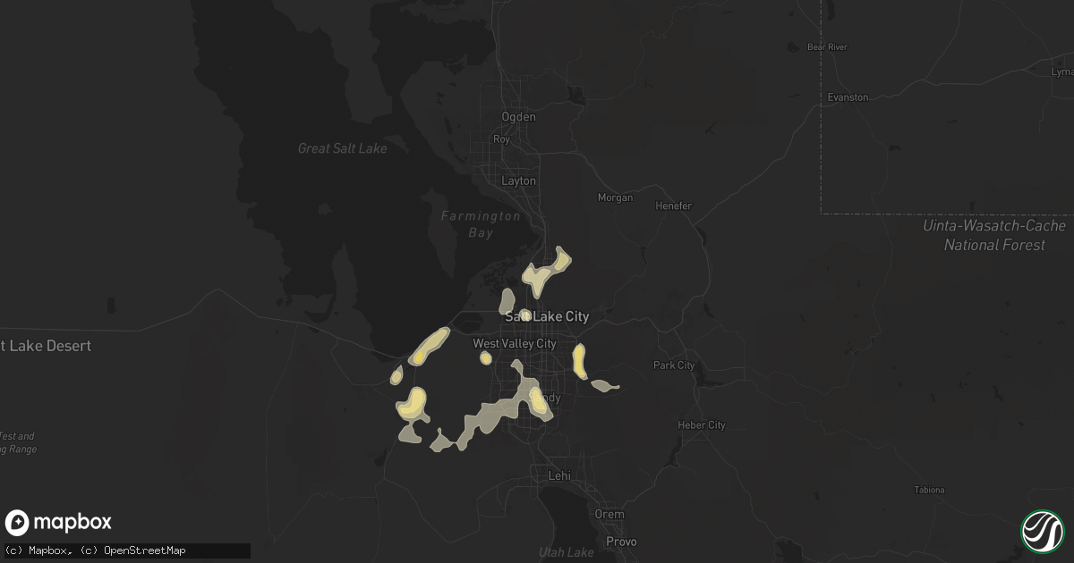 Hail map in North Salt Lake, UT on May 19, 2025