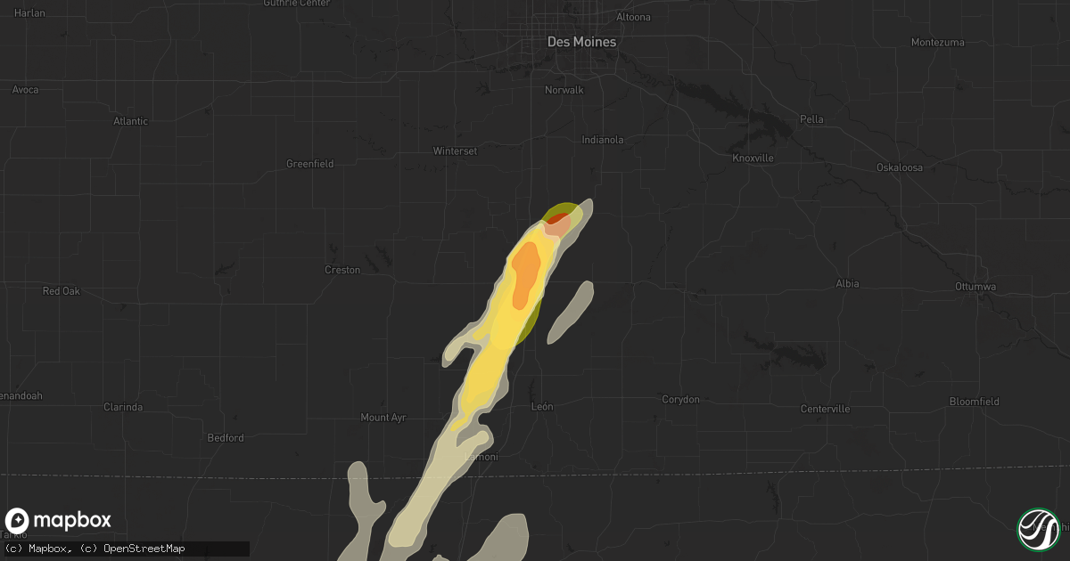 Hail map in Osceola, IA on May 19, 2025