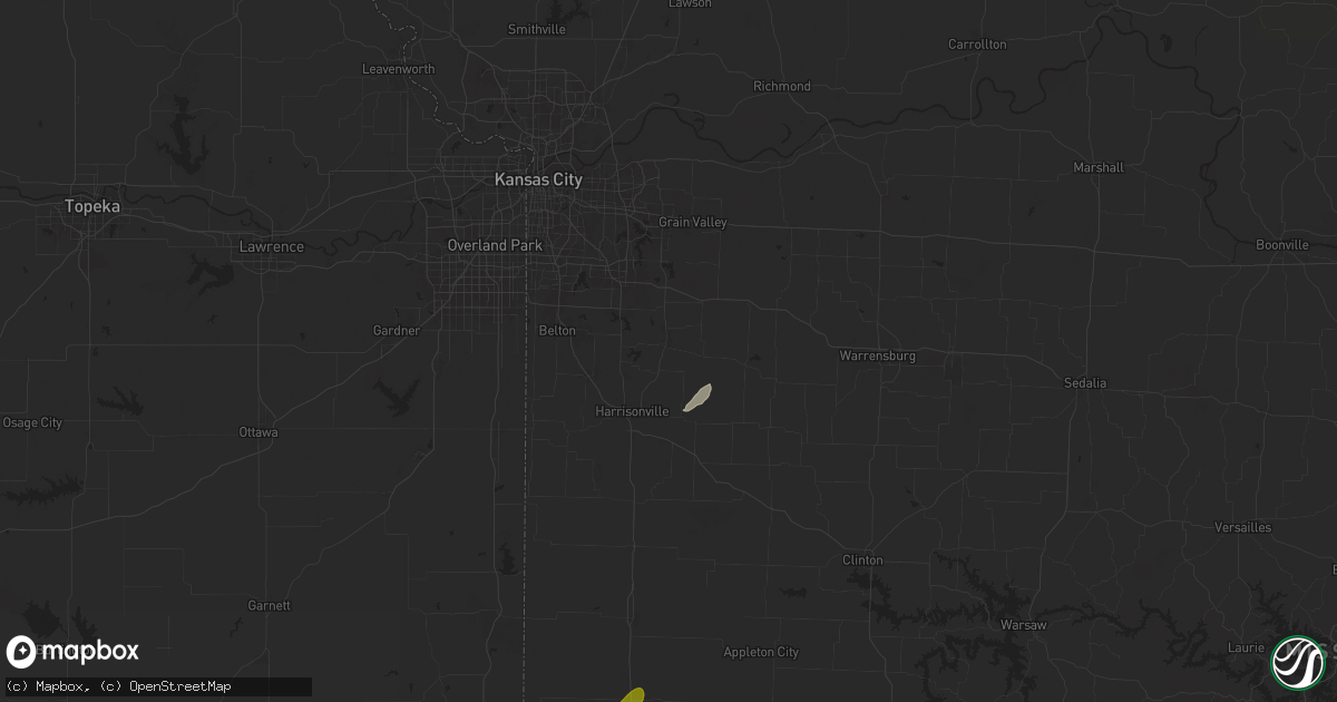 Hail map in Pleasant Hill, MO on May 19, 2025