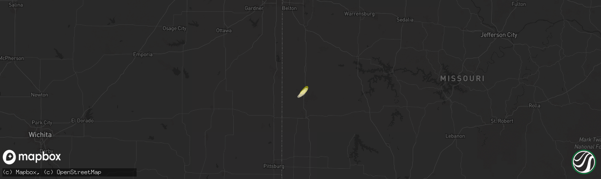 Hail map in Rich Hill, MO on May 19, 2025