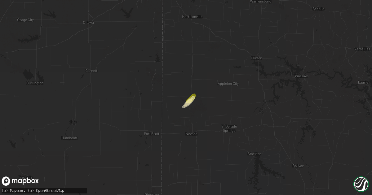 Hail map in Rich Hill, MO on May 19, 2025