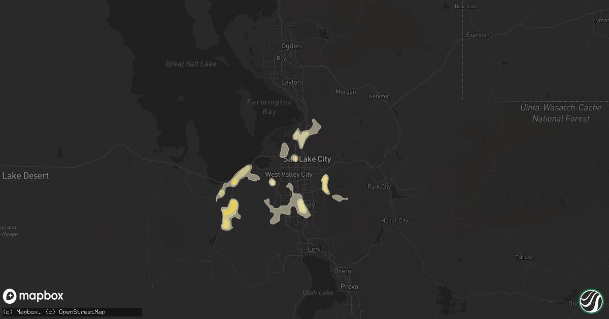 Hail map in Salt Lake City, UT on May 19, 2025