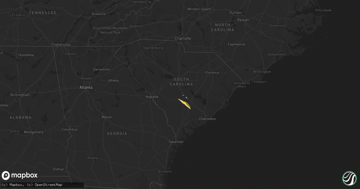 Hail map in South Carolina on May 19, 2025
