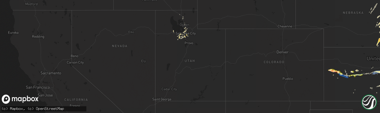Hail map in Utah on May 19, 2025