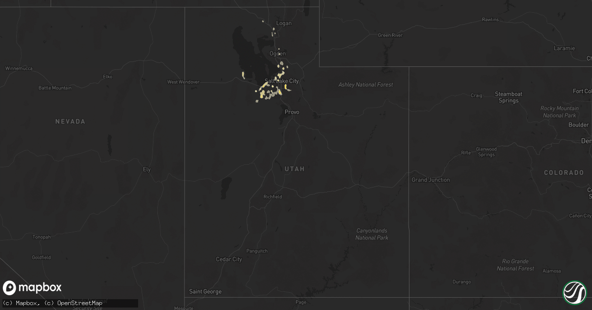 Hail map in Utah on May 19, 2025