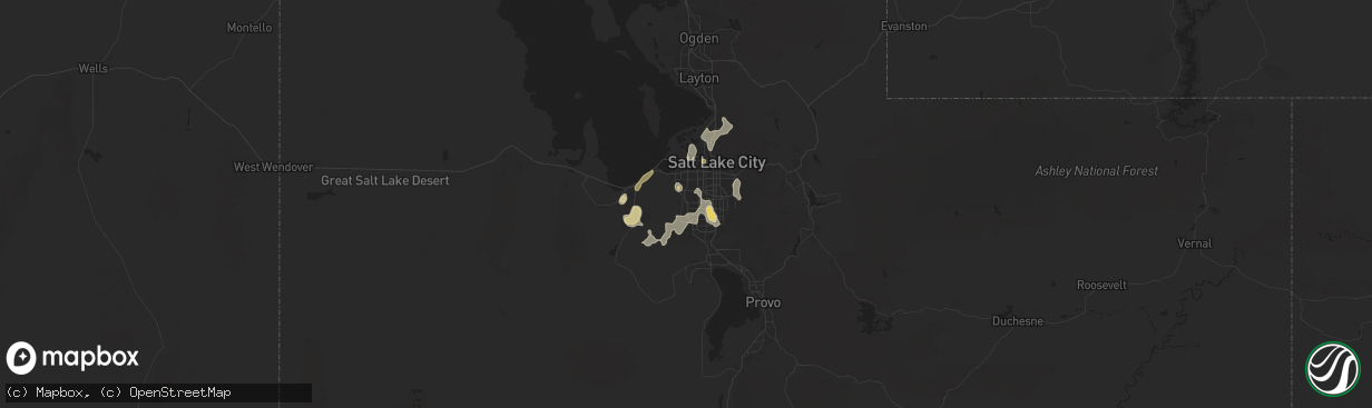 Hail map in West Jordan, UT on May 19, 2025
