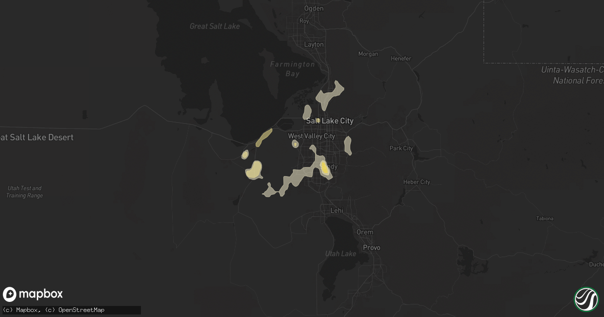 Hail map in West Jordan, UT on May 19, 2025