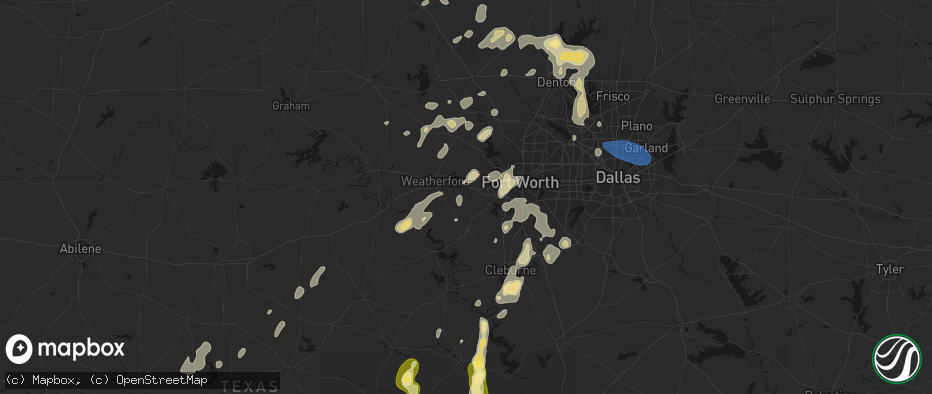 Hail map in Aledo, TX on May 19, 2026