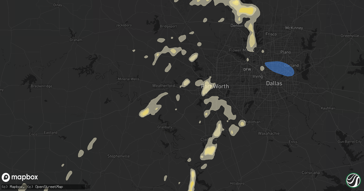 Hail map in Aledo, TX on May 19, 2026