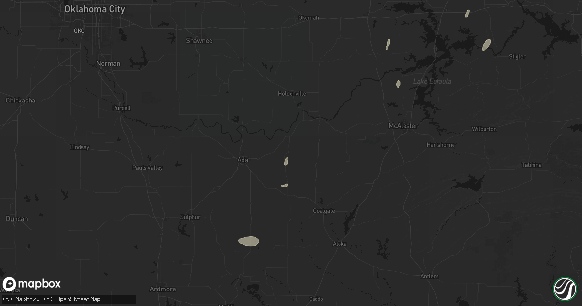 Hail map in Allen, OK on May 19, 2026