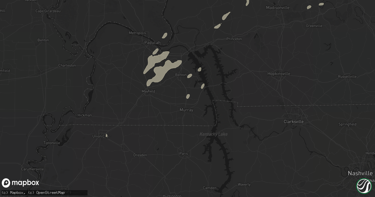 Hail map in Almo, KY on May 19, 2026
