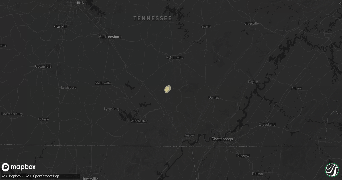 Hail map in Altamont, TN on May 19, 2026