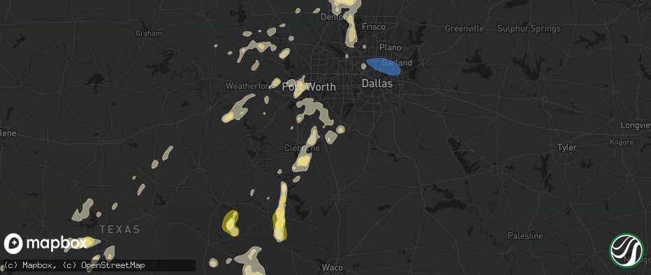 Hail map in Alvarado, TX on May 19, 2026