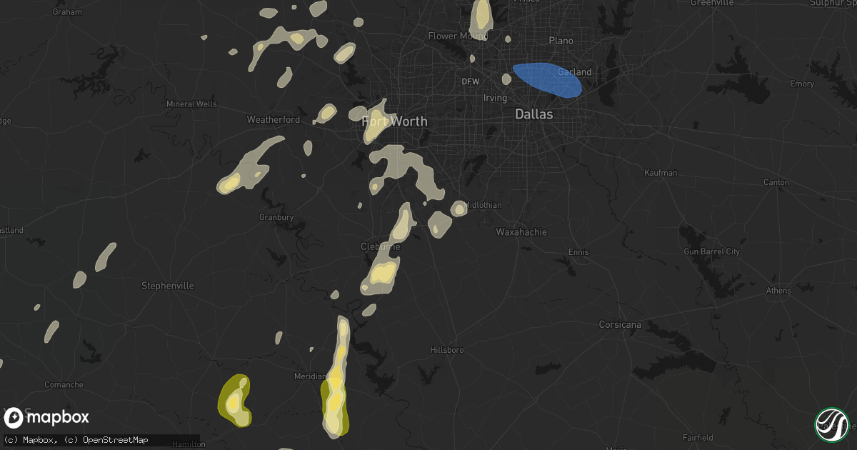 Hail map in Alvarado, TX on May 19, 2026