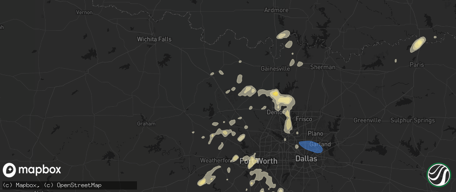 Hail map in Alvord, TX on May 19, 2026
