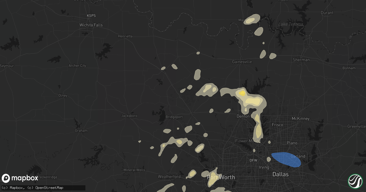 Hail map in Alvord, TX on May 19, 2026