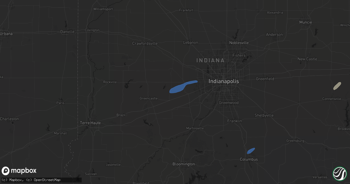 Hail map in Amo, IN on May 19, 2026