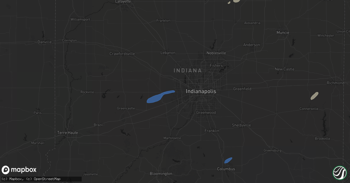Hail map in Avon, IN on May 19, 2026