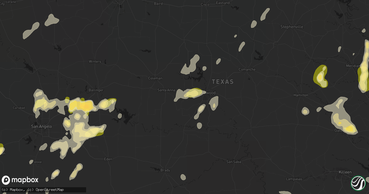 Hail map in Bangs, TX on May 19, 2026
