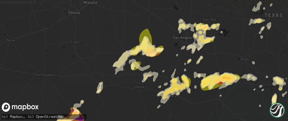 Hail map in Barnhart, TX on May 19, 2026