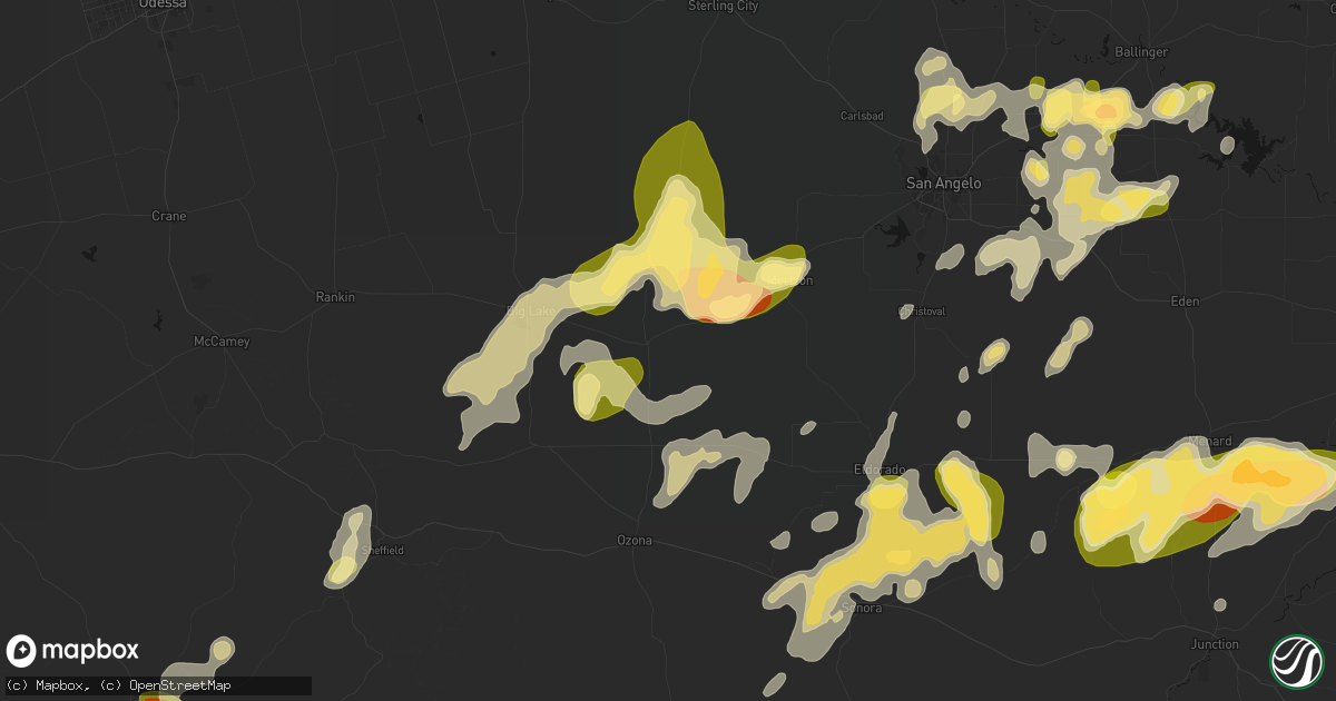 Hail map in Barnhart, TX on May 19, 2026