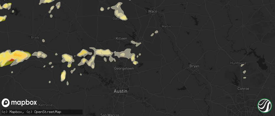 Hail map in Bartlett, TX on May 19, 2026