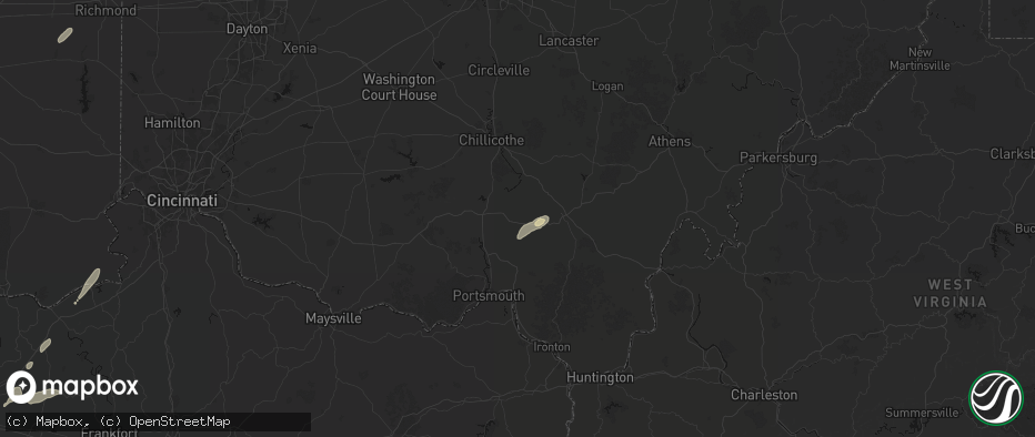 Hail map in Beaver, OH on May 19, 2026