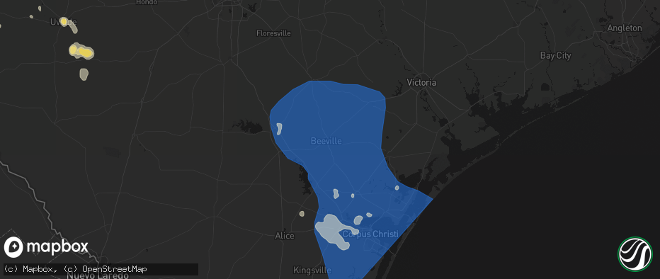Hail map in Beeville, TX on May 19, 2026