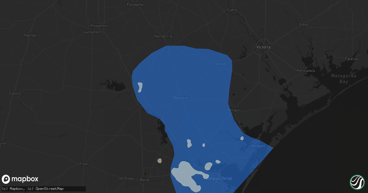 Hail map in Beeville, TX on May 19, 2026