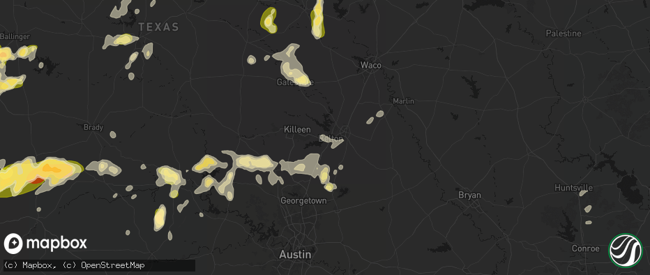 Hail map in Belton, TX on May 19, 2026