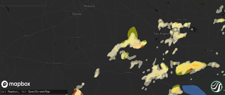 Hail map in Big Lake, TX on May 19, 2026