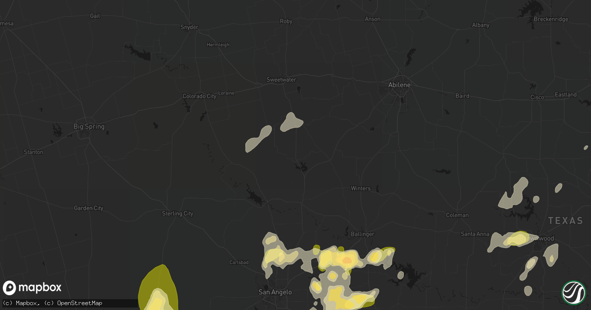 Hail map in Blackwell, TX on May 19, 2026