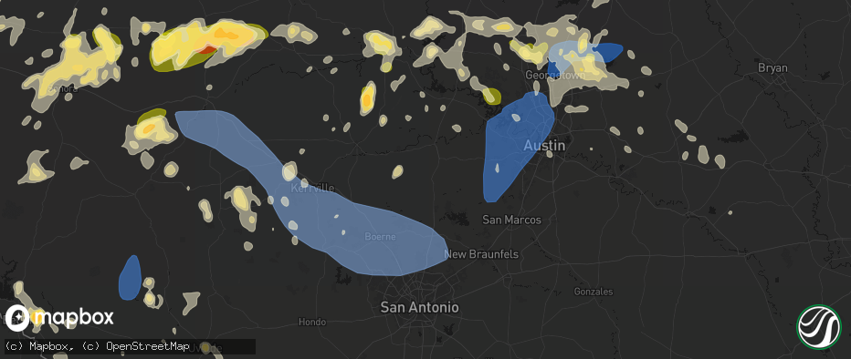 Hail map in Blanco, TX on May 19, 2026