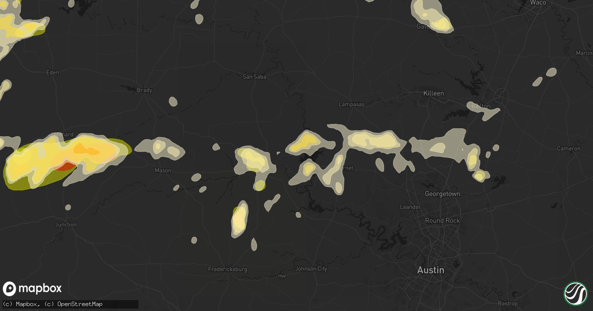 Hail map in Bluffton, TX on May 19, 2026