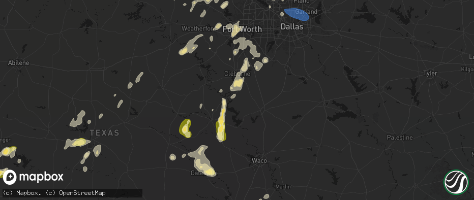 Hail map in Blum, TX on May 19, 2026