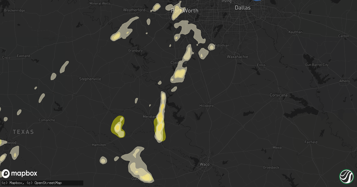 Hail map in Blum, TX on May 19, 2026
