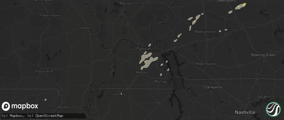 Hail map in Boaz, KY on May 19, 2026