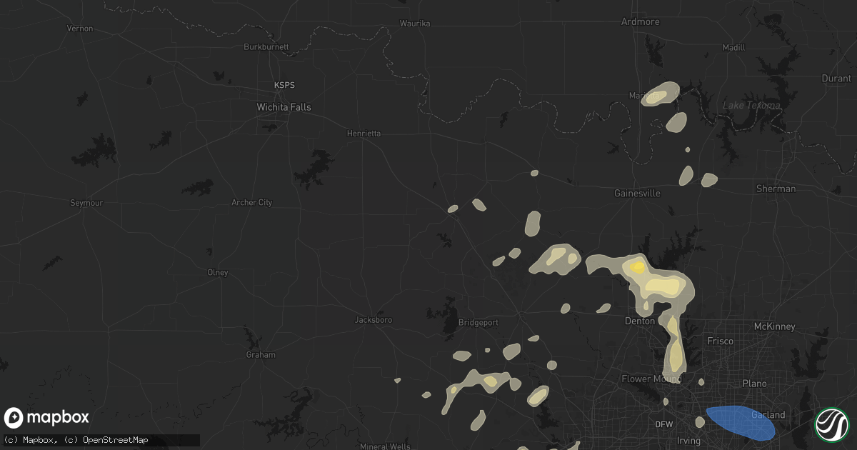 Hail map in Bowie, TX on May 19, 2026
